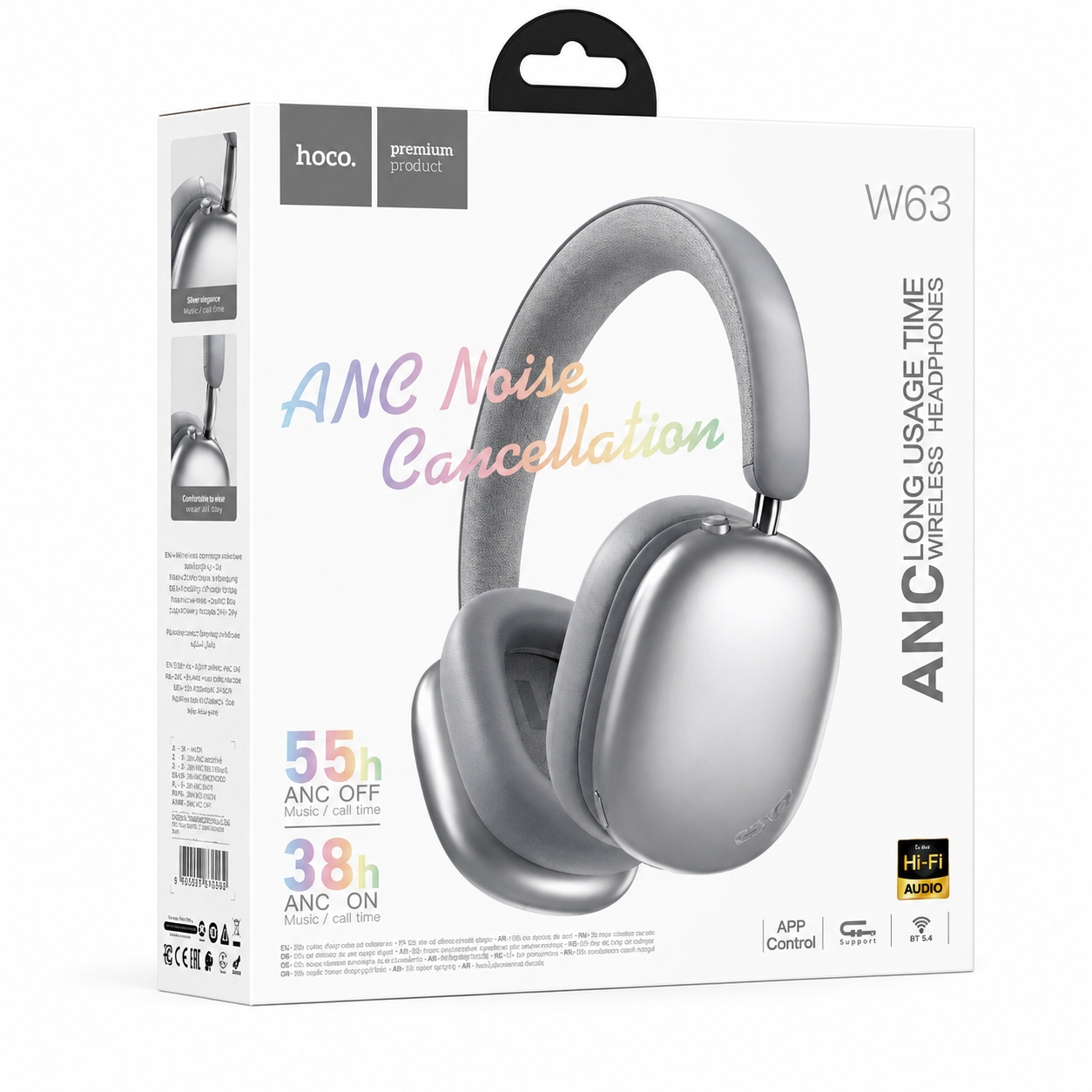 hoco w63 | casque sans fil bluetooth anc avec apprend